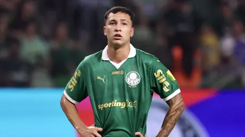 Thalys jogador do Palmeiras durante partida contra o Bragantino no estadio Arena Allianz Parque pelo campeonato Paulista 2025. Foto: Marcello Zambrana/AGIF