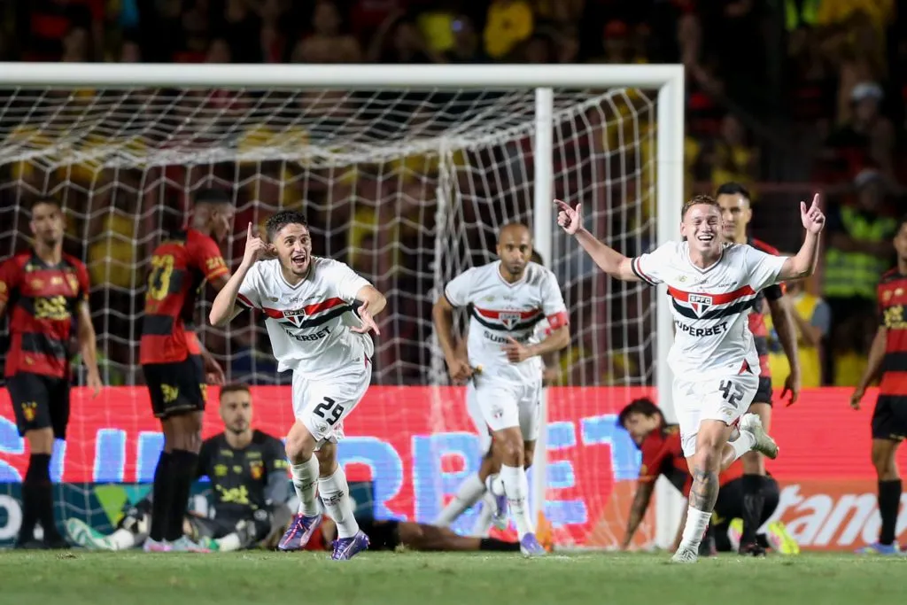 Gol de empate do São Paulo contra o Sport pelo Brasileirão. Foto: Marlon Costa/AGIF