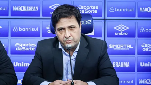 RS – PORTO ALEGRE – 29/06/2023 – GREMIO, COLETIVA DO PRESIDENTE ALBERTO GUERRA – Alberto Guerra presidente do Gremio durante em coletiva de imprensa realizada no CT Luiz Carvalho. Foto: Maxi Franzoi/AGIF