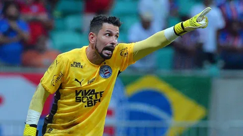 Marcos Felipe, goleiro do Bahia durante partida contra o São Paulo no estádio Arena Fonte Nova pelo campeonato Brasileiro A 2025. Foto: Walmir Cirne/AGIF
