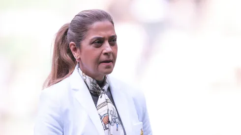 Leila Pereira presidente do Palmeiras durante partida contra o Atlético-MG no estádio Arena Allianz Parque pelo campeonato Brasileiro A 2025. Foto: Ettore Chiereguini/AGIF