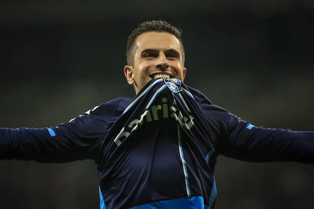 Belo Horizonte – 23/11/2016 – Copa do Brasil 2016 – Atletico-MG x Gremio –  Marcelo Grohe,jogador do Gremio comemora gol durante partida no Mineirao. Foto: Thomas Santos/AGIF