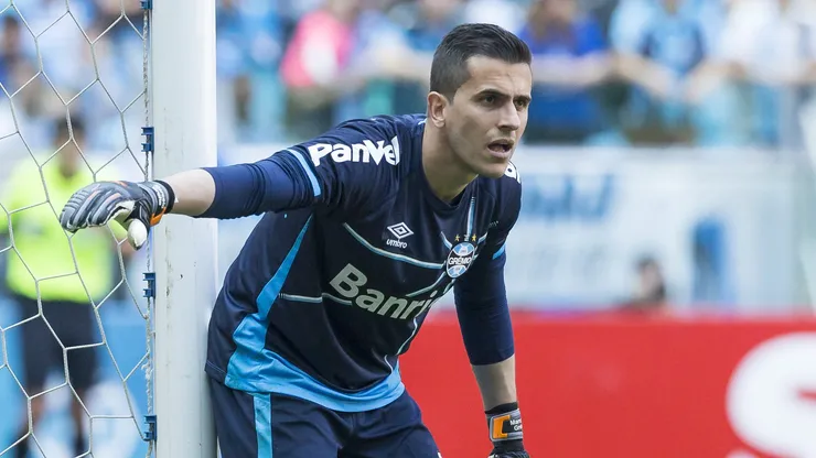 Marcelo Grohe do Gremio durante partida pelo Campeonato Brasileiro A de 2016 no estádio Arena do Gremio.
