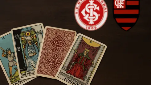Cartas de tarô usadas em previsão sobre Internacional x Flamengo na Libertadores — Foto: Reprodução/IA