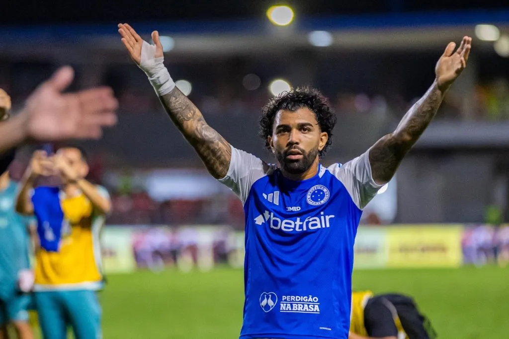 AL – MACEIO – 07/08/2025 – COPA DO BRASIL 2025, CRB X CRUZEIRO – Gabigol jogador do Cruzeiro comemora seu gol durante partida contra o CRB no estadio Rei Pele pelo campeonato Copa Do Brasil 2025. Foto: Itawi Albuquerque/AGIF