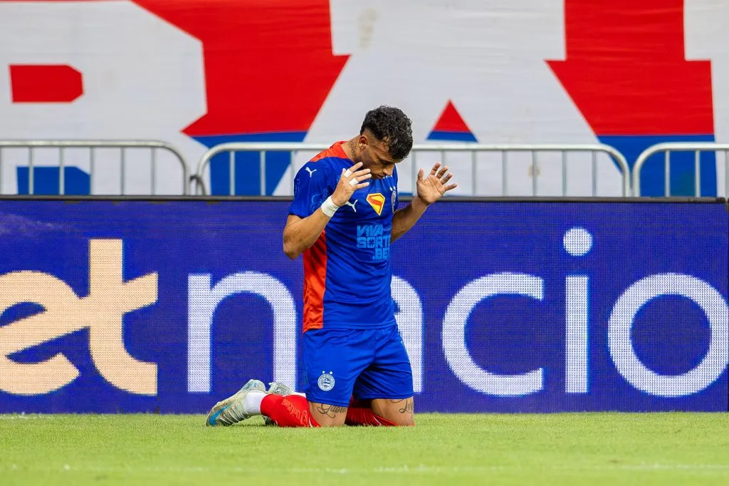 Lucho Rodríguez comemora gol contra o Retrô (Imagem: Letícia Martins/EC Bahia)