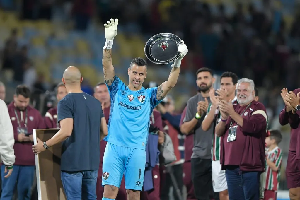 RJ – RIO DE JANEIRO – 19/08/2025 – COPA LIBERTADORES 2025, FLUMINENSE X AMERICA DE CALI – Fabio goleiro do Fluminense durante partida contra o America de Cali no estadio Maracana pelo campeonato Copa Libertadores 2025. Foto: Thiago Ribeiro/AGIF