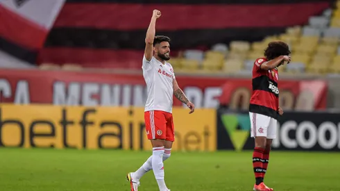 RJ – Rio de Janeiro – 08/08/2021 – BRASILEIRO A 2021, FLAMENGO X INTERNACIONAL – Yuri Alberto jogador do Internacional comemora seu gol durante partida contra o Flamengo no estadio Maracana pelo campeonato Brasileiro A 2021. Foto: Thiago Ribeiro/AGIF