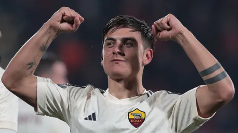 MONZA, ITALY - MARCH 02: Paulo Dybala of AS Roma celebrates after scoring the team's third goal during the Serie A TIM match between AC Monza and AS Roma at U-Power Stadium on March 02, 2024 in Monza, Italy. (Photo by Emilio Andreoli/Getty Images)