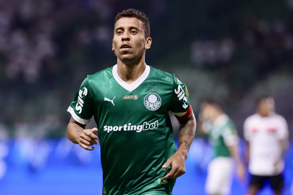 Marcos Rocha jogador do Palmeiras durante partida contra o Botafogo-SP no estadio Arena Allianz Parque pelo campeonato Paulista 2025. Foto: Marcello Zambrana/AGIF