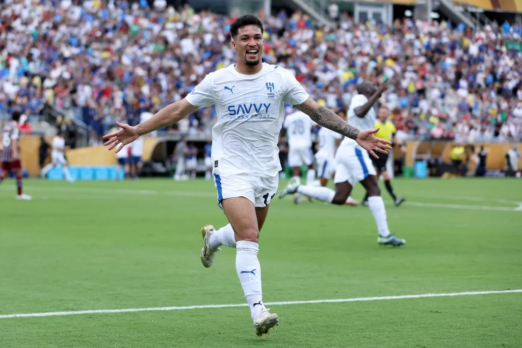 ORLANDO, FLORIDA – JULY 04: Marcos Leonardo #11 of Al Hilal celebrates scoring his team’s first goal during the FIFA Club World Cup 2025 quarter final match between Fluminense FC and Al Hilal at Camping World Stadium on July 04, 2025 in Orlando, Florida. (Photo by Megan Briggs/Getty Images)