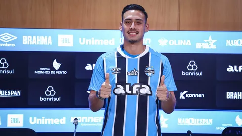 Erick Noriega assinou com o Grêmio até o final de 2028. FOTO: LUCAS UEBEL/GREMIO FBPA