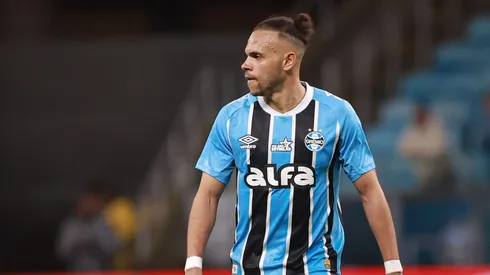 Martin Braithwaite jogador do Gremio durante partida contra o Ceara no estadio Arena do Gremio pelo campeonato Brasileiro A 2025. Foto: Maxi Franzoi/AGIF