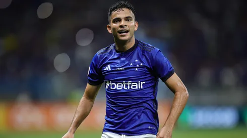 Bruno Rodrigues jogador do Cruzeiro comemora seu gol durante partida contra o Bahia no estadio Mineirao pelo campeonato Brasileiro A 2023.