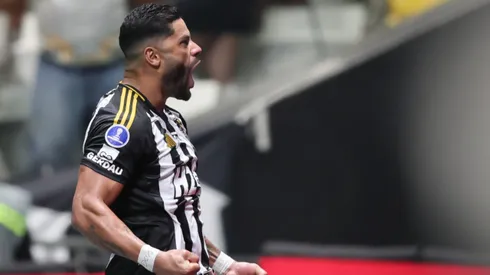 MG – BELO HORIZONTE – 14/08/2025 – COPA SUL-AMERICANA 2025, ATLETICO-MG X GODOY CRUZ – Hulk jogador do Atletico-MG comemora seu gol durante partida contra o Godoy Cruz no estadio Arena MRV pelo campeonato Copa Sul-americana 2025. Foto: Gilson Lobo/AGIF
