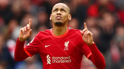 Fabinho durante partida pelo Liverpool na temporada 2021/22. Photo by Clive Brunskill/Getty Images
