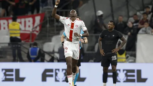 SAO PAULO, BRAZIL – OCTOBER 05: Ricardo Mathias of Internacional celebrates after scoring the second goal of his team during a match between Corinthians and Internacional as part of Brasileirao Series A 2024 at Neo Quimica Arena on October 05, 2024 in Sao Paulo, Brazil. (Photo by Miguel Schincariol/Miguel Schincariol)