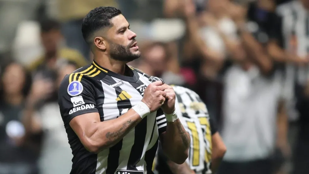 MG – BELO HORIZONTE – 14/08/2025 – COPA SUL-AMERICANA 2025, ATLETICO-MG X GODOY CRUZ – Hulk jogador do Atletico-MG comemora seu gol durante partida contra o Godoy Cruz no estadio Arena MRV pelo campeonato Copa Sul-americana 2025. Foto: Gilson Lobo/AGIF