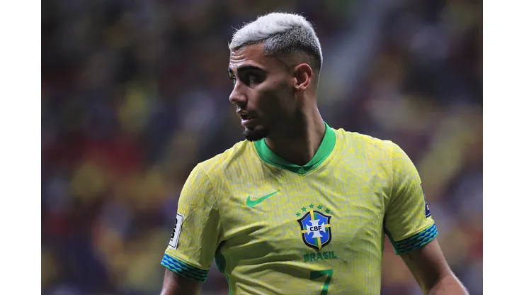 DF - BRASILIA - 15/10/2024 - ELIMINATORIAS COPA DO MUNDO 2026, BRASIL X PERU - Andreas Pereira jogador do Brasil durante partida contra o Peru no estadio Mane Garrincha pelo campeonato Eliminatorias Copa Do Mundo 2026. Foto: Ettore Chiereguini/AGIF