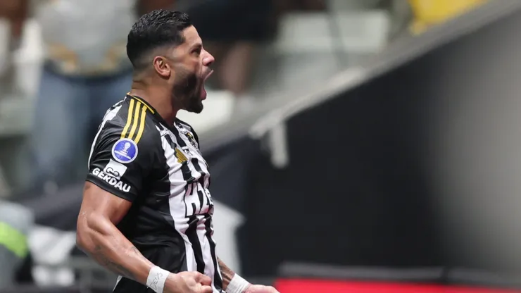 MG - BELO HORIZONTE - 14/08/2025 - COPA SUL-AMERICANA 2025, ATLETICO-MG X GODOY CRUZ - Hulk jogador do Atletico-MG comemora seu gol durante partida contra o Godoy Cruz no estadio Arena MRV pelo campeonato Copa Sul-americana 2025. Foto: Gilson Lobo/AGIF