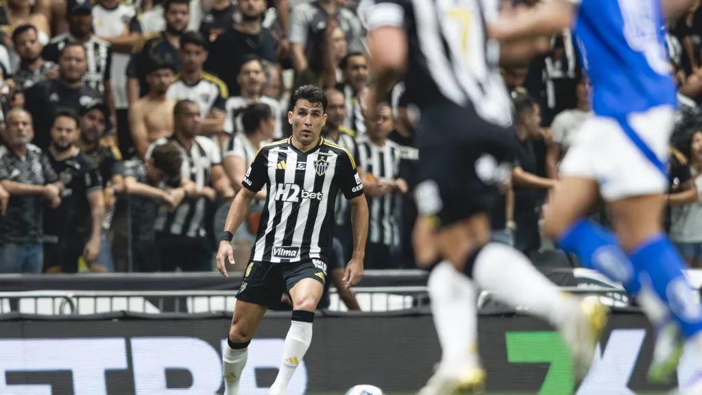Junior Alonso durante clássico com o Cruzeiro. Foto: Pedro Souza / Atlético