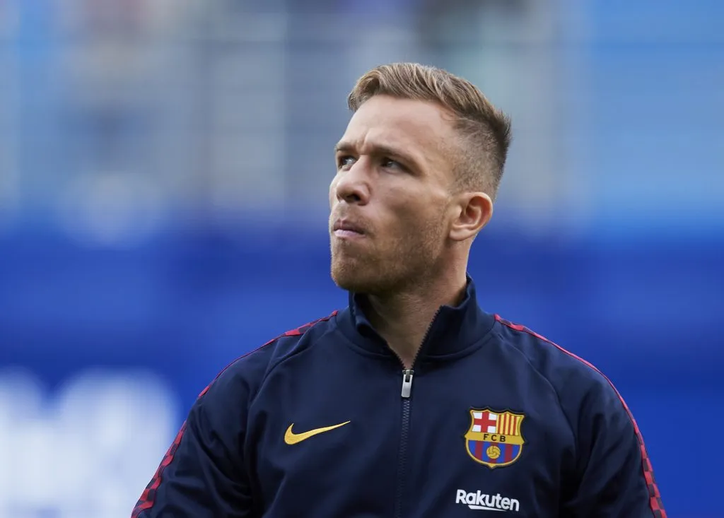 EIBAR, SPAIN – OCTOBER 19: Arthur Melo of FC Barcelona looks on prior to the start the La Liga match between SD Eibar SAD and FC Barcelona at Ipurua Municipal Stadium on October 19, 2019 in Eibar, Spain. (Photo by Juan Manuel Serrano Arce/Getty Images)