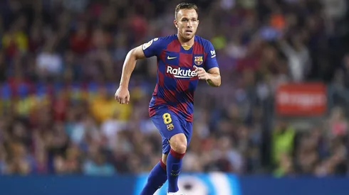 Arthur Melo of FC Barcelona in action during the Liga match between FC Barcelona and Sevilla FC at Camp Nou on October 06, 2019 in Barcelona, Spain.