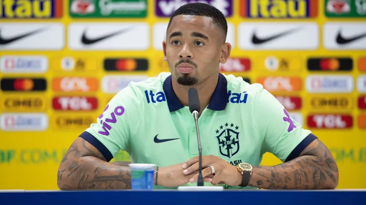 Gabriel Jesus jogador da Selecao Brasileira durante coletiva de imprensa realizada no Arena Pantanal.