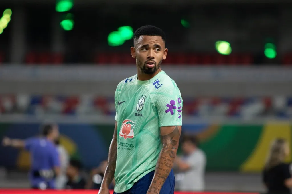 PA – BELEM – 06/09/2023 – SELECAO BRASILEIRA, TREINO – Gabriel Jesus jogador do Selecao Brasileira durante treino no estadio Mangueirao. Foto: Fernando Torres/AGIF