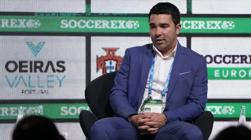 LISBON, PORTUGAL - SEPTEMBER 05: Deco, Founder and CEO D20 Sports talks during Day 1 of Soccerex Europe Convention at Tagus Park on September 5, 2019 in Lisbon, Portugal. (Photo by Gualter Fatia/Getty Images)