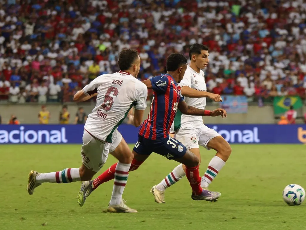 BA – SALVADOR – 28/08/2025 – COPA DO BRASIL 2025, BAHIA X FLUMINENSE – KaykyArthur Jampa jogador do Bahia durante partida contra o Fluminense no estadio Fonte Nova pelo campeonato Copa Do Brasil 2025. Foto: Marcio Jose/AGIF
