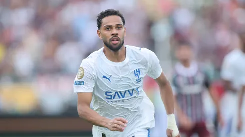 ORLANDO, FLORIDA – JULY 04: Renan Lodi #6 of Al Hilal reacts during the FIFA Club World Cup 2025 quarter final match between Fluminense FC and Al Hilal at Camping World Stadium on July 04, 2025 in Orlando, Florida. (Photo by Alex Grimm/Getty Images)