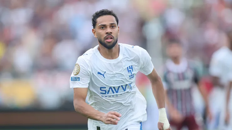 ORLANDO, FLORIDA - JULY 04: Renan Lodi #6 of Al Hilal reacts during the FIFA Club World Cup 2025 quarter final match between Fluminense FC and Al Hilal at Camping World Stadium on July 04, 2025 in Orlando, Florida. (Photo by Alex Grimm/Getty Images)