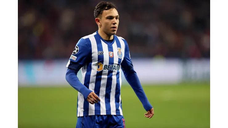LEVERKUSEN, GERMANY - OCTOBER 12: Pepê of FC Porto looks on during the UEFA Champions League group B match between Bayer 04 Leverkusen and FC Porto at BayArena on October 12, 2022 in Leverkusen, Germany. (Photo by Martin Rose/Getty Images)