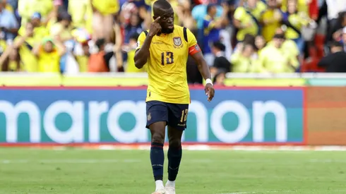 QUITO, ECUADOR – MARCH 21: Enner Valencia of Ecuador celebrates after scoring the team's first goal during the South American FIFA World Cup 2026 Qualifier match between Ecuador and Venezuela at Rodrigo Paz Delgado Stadium on March 21, 2025 in Quito, Ecuador. (Photo by Franklin Jacome/Getty Images)