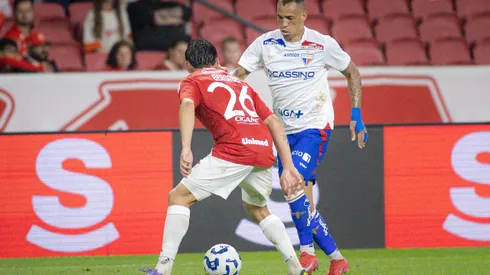 RS – PORTO ALEGRE – 31/08/2025 – BRASILEIRO A 2025, INTERNACIONAL X FORTALEZA – Breno Lopes jogador do Fortaleza durante partida contra o Internacional no estadio Beira-Rio pelo campeonato Brasileiro A 2025. Foto: Maxi Franzoi/AGIF