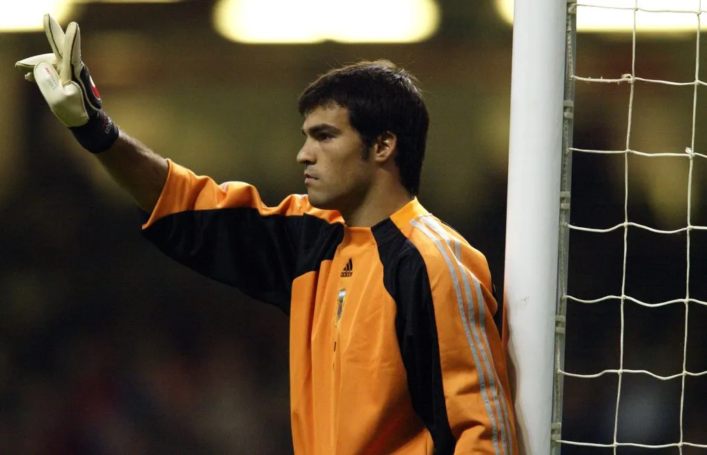 13 Feb 2002:  Sebastain Saja of Argentina in action during the International Friendly match against Wales played at the Millennium Stadium, in Cardiff, Wales. The match ended in a 1-1 draw. DIGITAL IMAGE. Mandatory Credit: Phil Cole/Getty Images
