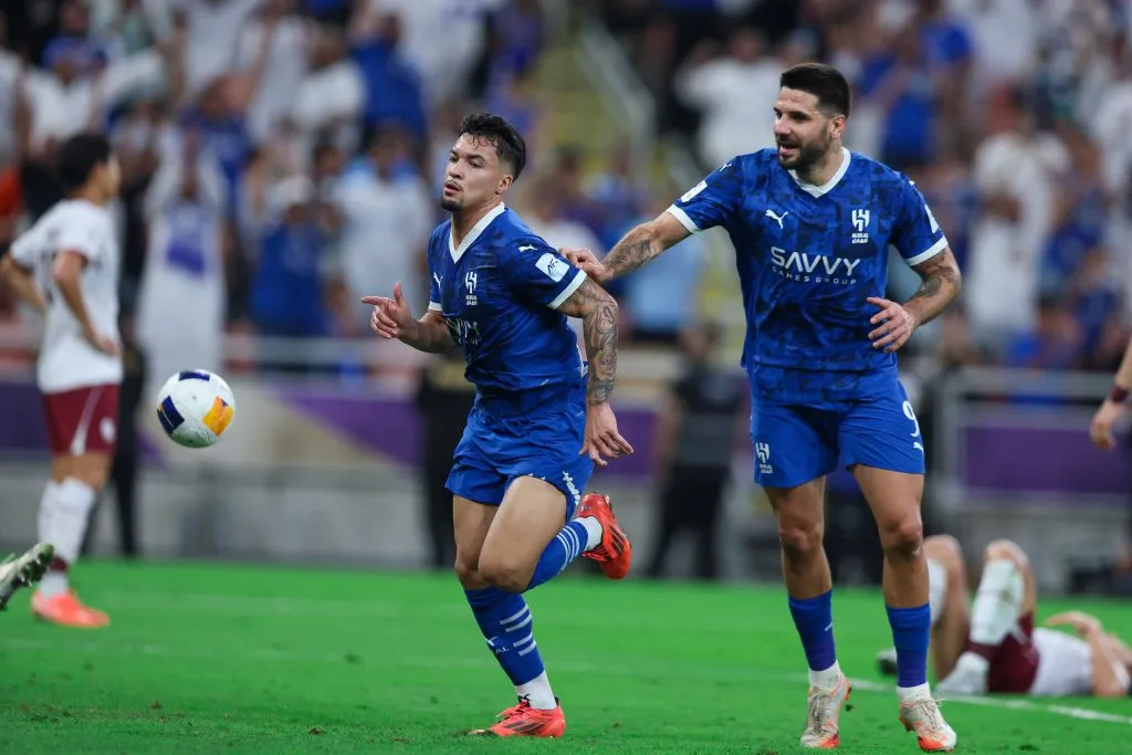 Marcos Leonardo comemora gol marcado pelo Al-Hilal. (Photo by Yasser Bakhsh/Getty Images)