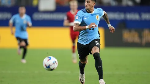 CHARLOTTE, NORTH CAROLINA – JULY 13: Cristian Olivera of Uruguay controls the ball during the CONMEBOL Copa America 2024 third place match between Uruguay and Canada at Bank of America Stadium on July 13, 2024 in Charlotte, North Carolina. (Photo by Grant Halverson/Getty Images)