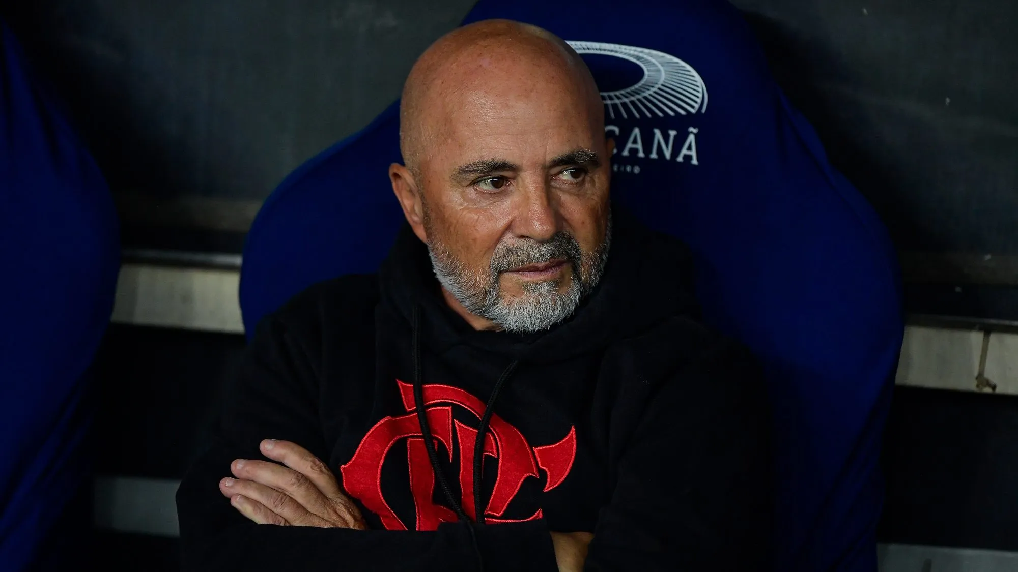 RJ – RIO DE JANEIRO – 26/08/2023 – BRASILEIRO A 2023, FLAMENGO X INTERNACIONAL – Jorge Sampaoli tecnico do Flamengo durante partida contra o Internacional no estadio Maracana pelo campeonato Brasileiro A 2023. Foto: Thiago Ribeiro/AGIF