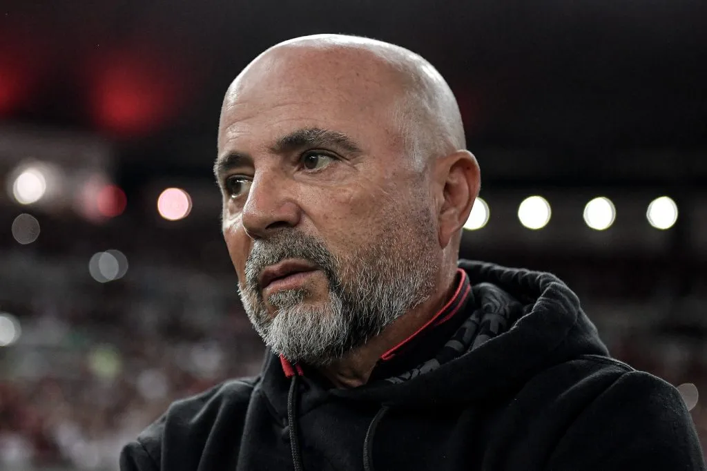 Jorge Sampaoli durante partida entre Flamengo x Grêmio na Copa do Brasil de 2023. Foto: Thiago Ribeiro/AGIF