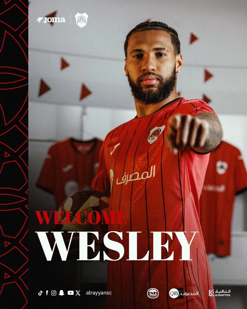 Al-Rayyan deu as boas-vindas a Wesley. Foto: Divulgação / Al-Rayyan