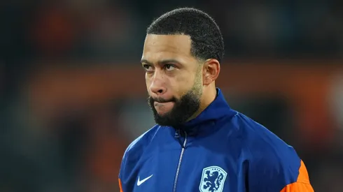 Memphis Depay durante confronto contra a Espanha na Nations League 2025. Photo by Alex Bierens de Haan/Getty Images