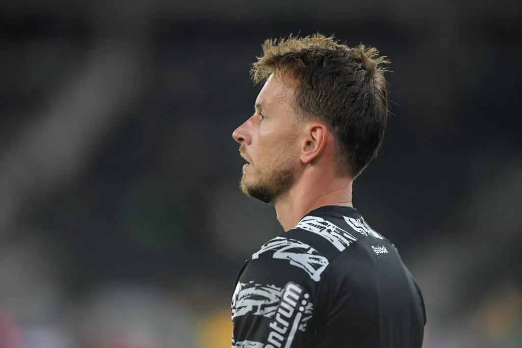 Neto goleiro do Botafogo durante aquecimento antes da partida contra o LDU no estadio Engenhao pelo campeonato Copa Libertadores 2025. Foto: Thiago Ribeiro/AGIF