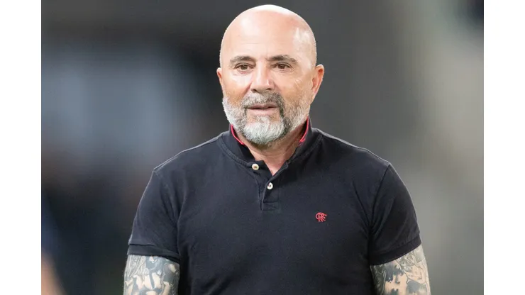 Sampaoli durante confronto entre Flamengo e Cuiabá no Brasileirão 2023.