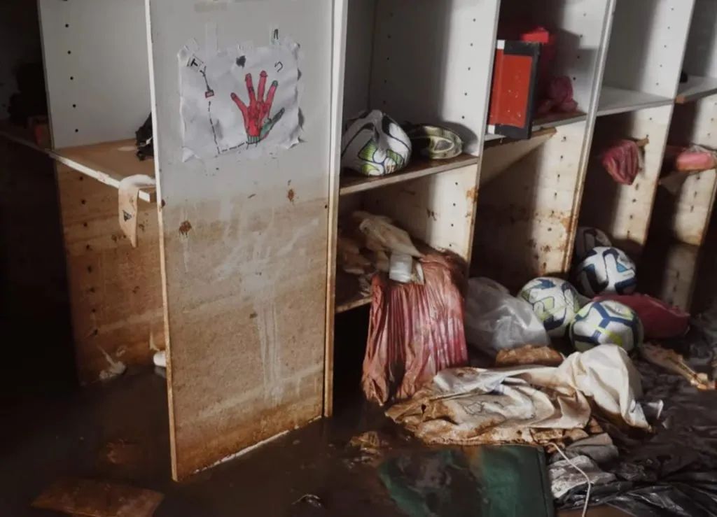 Beira-Rio e o CT Parque Gigante sofreram com as enchentes no ano passado. Foto: Reprodução/Youtube Internacional