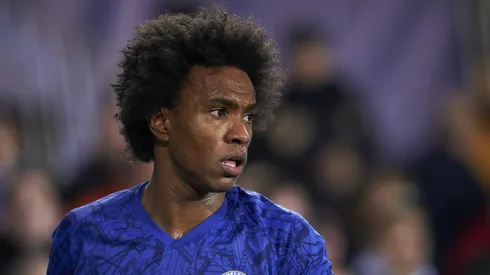 Willian Borges da Silva of Chelsea looks on during the UEFA Champions League group H match between Valencia CF and Chelsea FC at Estadio Mestalla on November 27, 2019 in Valencia, Spain.