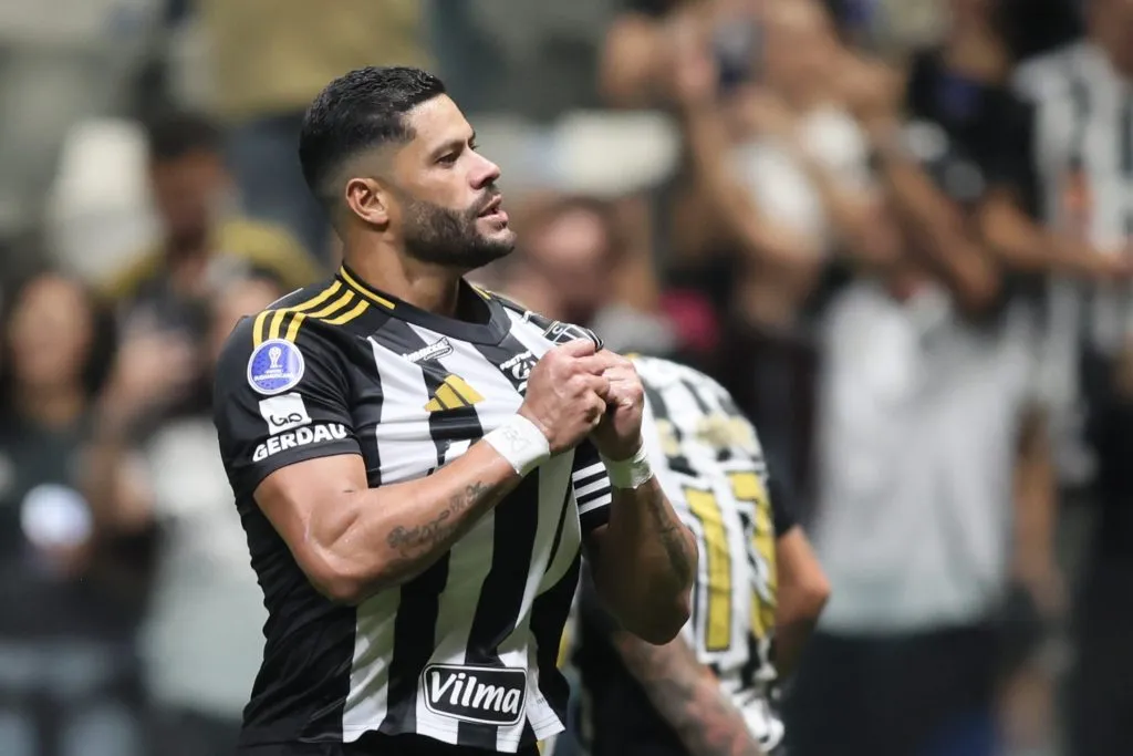 MG – BELO HORIZONTE – 14/08/2025 – COPA SUL-AMERICANA 2025, ATLETICO-MG X GODOY CRUZ – Hulk jogador do Atletico-MG comemora seu gol durante partida contra o Godoy Cruz no estadio Arena MRV pelo campeonato Copa Sul-americana 2025. Foto: Gilson Lobo/AGIF