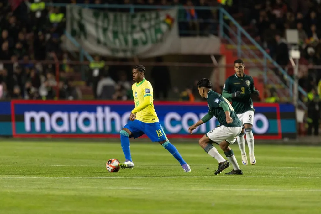 Jogador do Brasil durante partida contra o Bolivia no estadio El Alto pelo campeonato Eliminatorias Copa Do Mundo 2026. Foto: Paulo De Tarso/AGIF