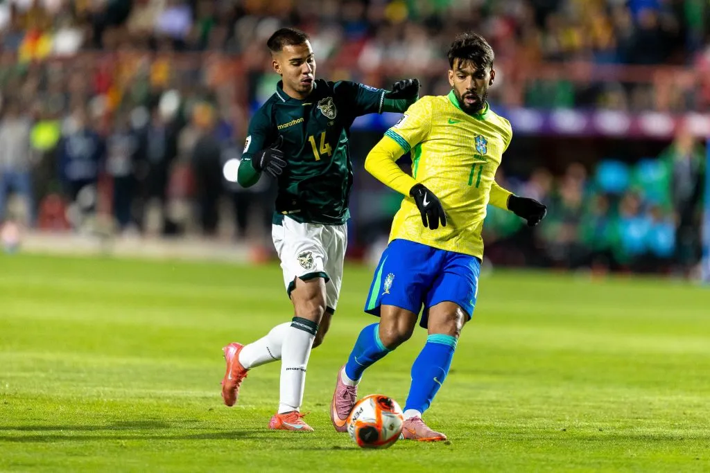 BOLIVIA – EL ALTO – 09/09/2025 – ELIMINATORIAS COPA DO MUNDO 2026, BOLIVIA X BRASIL – lucas paqueta jogador do Brasil durante partida contra o Bolivia no estadio El Alto pelo campeonato Eliminatorias Copa Do Mundo 2026. Foto: Paulo De Tarso/AGIF